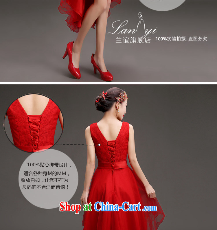 quaker, 2015 bridal toast small dress Korean Spring Banquet show double-shoulder dress Red Front short long dress skirt red S code waist 1.9 feet pictures, price, brand platters! Elections are good character, the national distribution, so why buy now enjoy more preferential! Health
