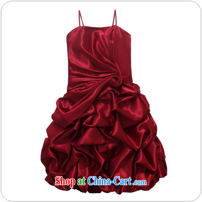 The package mail the hypertrophy, annual small dress stylish shaggy lantern dress straps dress mm thick toast bride dress sister with wine red 3XL approximately 165 - 185 jack, land is still the garment, shopping on the Internet