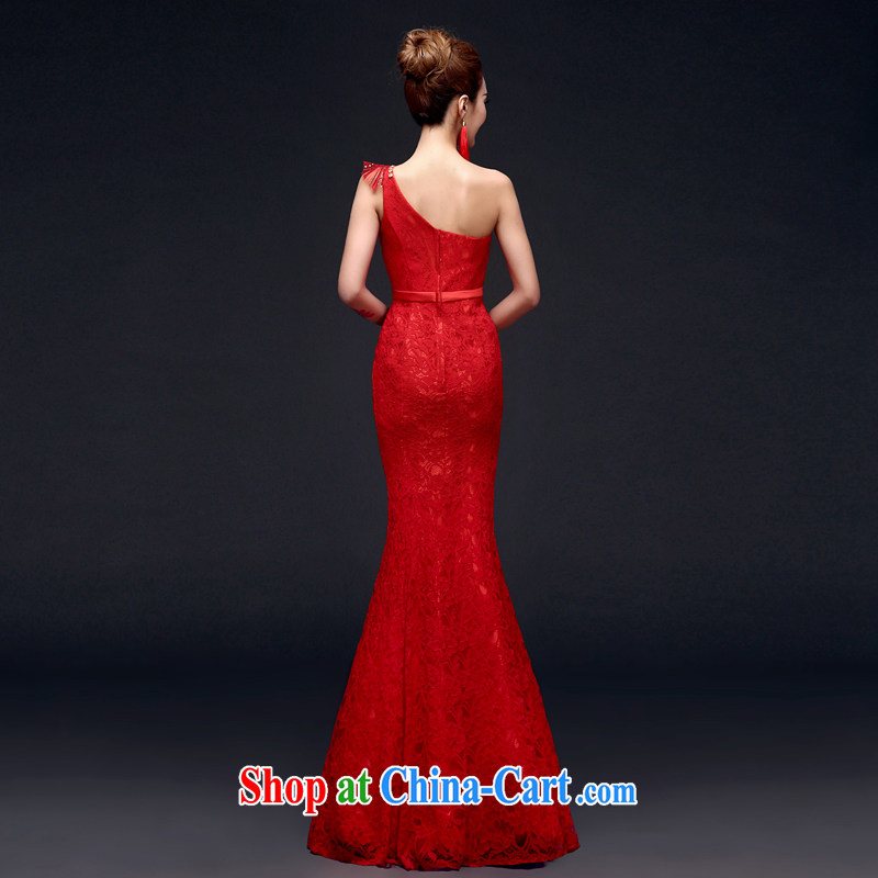 A good service is 2015 New Red bridal wedding dress long, with evening dress evening dress uniform toast at Merlion red L, good service, and shopping on the Internet