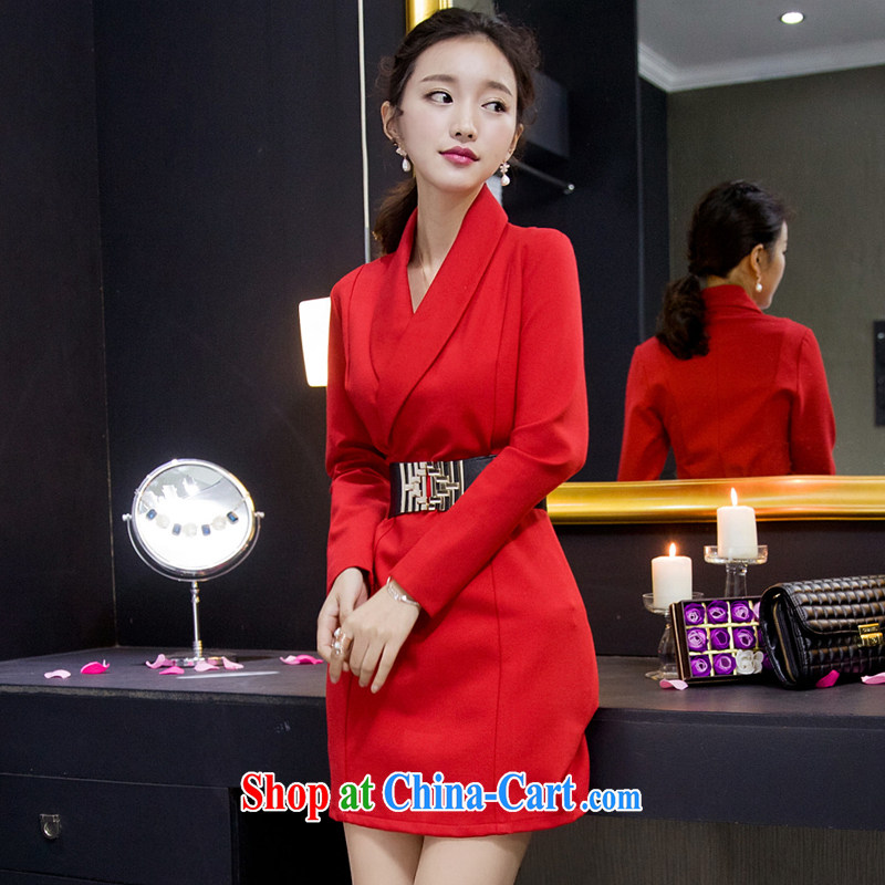 Love, Mrs Carrie Yau, Uganda 2015 spring female New Name Yuan appointment dress thick long-sleeved package and lady solid dress black XL, love, Mrs Carrie Yau, yarn, shopping on the Internet
