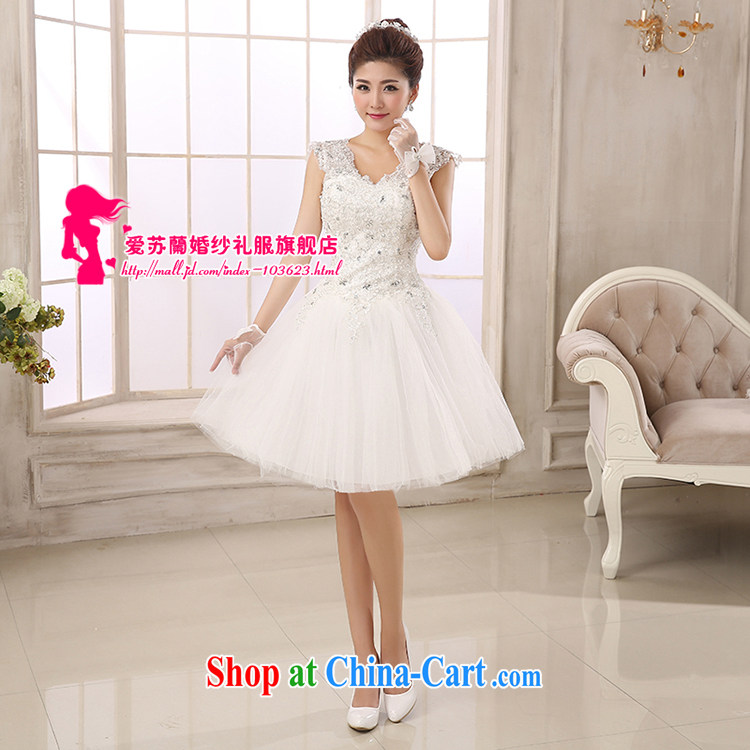 New short dress double shoulder strap lace dress bridal short dress bride small dress wedding bridesmaid dresses simple white XXXL pictures, price, brand platters! Elections are good character, the national distribution, so why buy now enjoy more preferential! Health