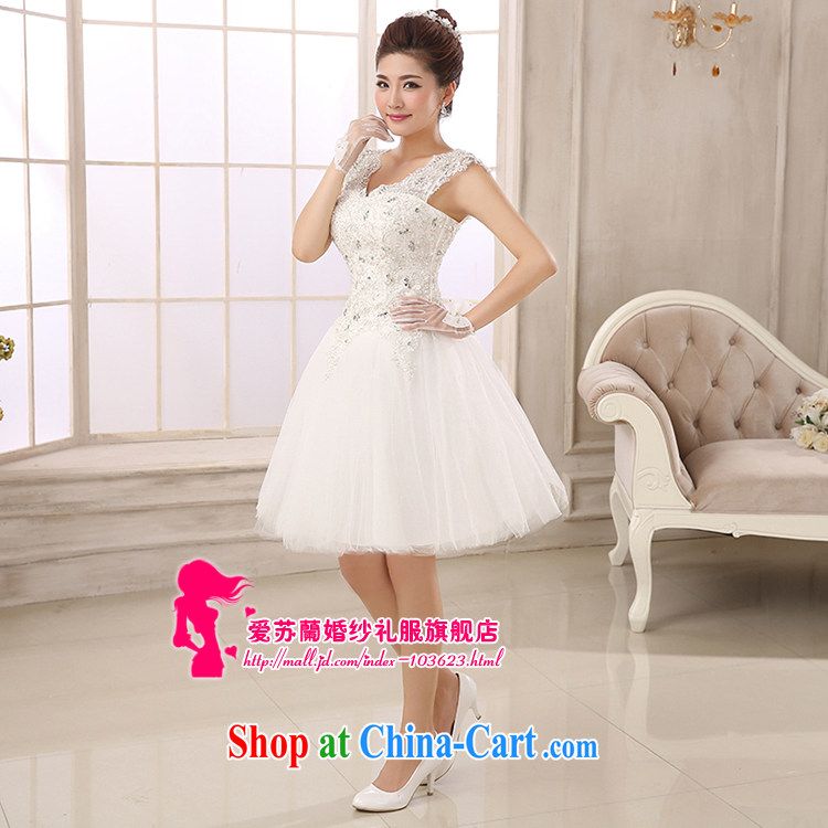 New short dress double shoulder strap lace dress bridal short dress bride small dress wedding bridesmaid dresses simple white XXXL pictures, price, brand platters! Elections are good character, the national distribution, so why buy now enjoy more preferential! Health