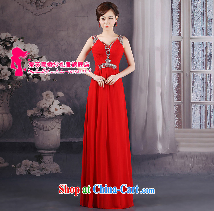New dual-shoulder dress Princess wedding V collar red bridal replacing bridesmaid marriage serving toast dress red XXXL pictures, price, brand platters! Elections are good character, the national distribution, so why buy now enjoy more preferential! Health
