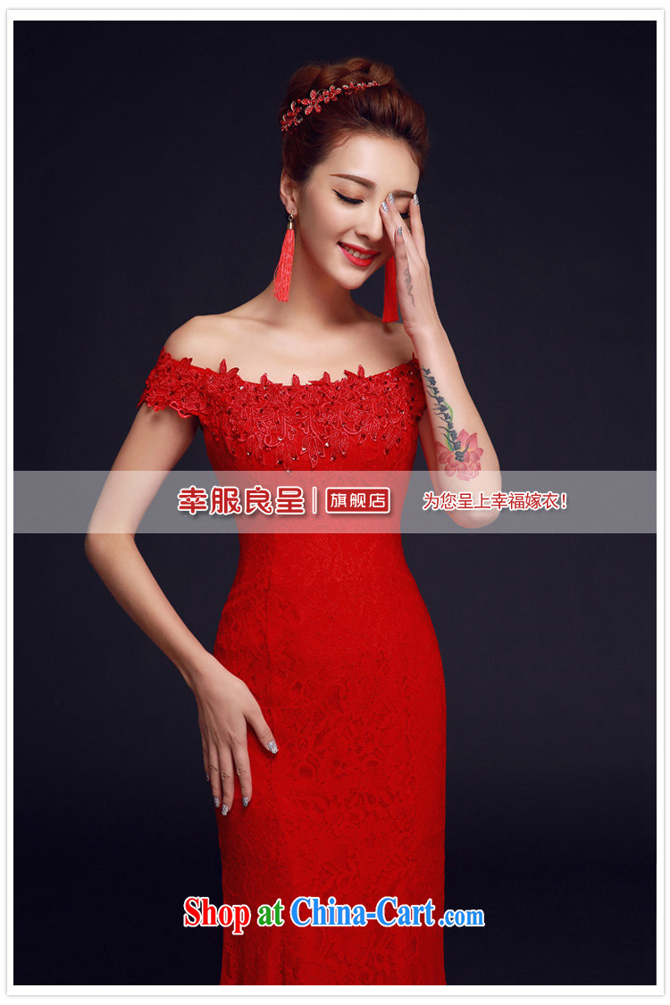 A good service is 2015 New Red brides with wedding dress a shoulder dress uniform toast with crowsfoot red 2 XL pictures, price, brand platters! Elections are good character, the national distribution, so why buy now enjoy more preferential! Health