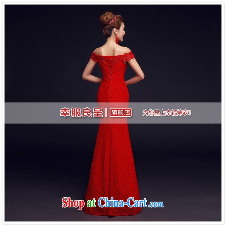 A good service is 2015 New Red brides with wedding dress a shoulder dress uniform toast with crowsfoot red 2 XL pictures, price, brand platters! Elections are good character, the national distribution, so why buy now enjoy more preferential! Health