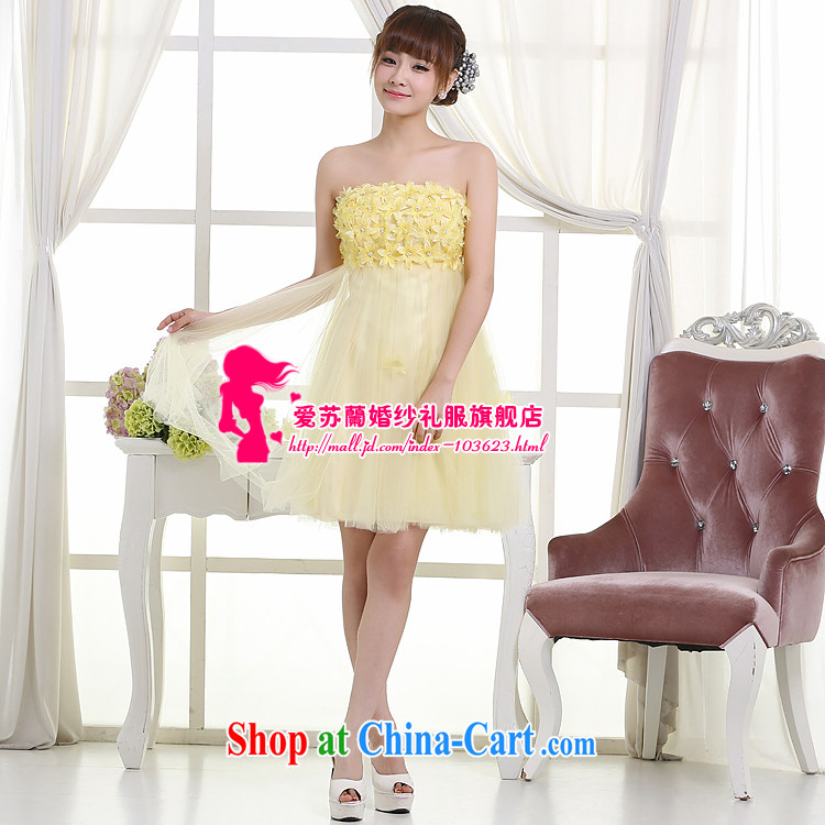 wedding dresses new and auspicious married Yi New and bridesmaid clothing new short dress high waist Korean dress pale yellow XXXL pictures, price, brand platters! Elections are good character, the national distribution, so why buy now enjoy more preferential! Health