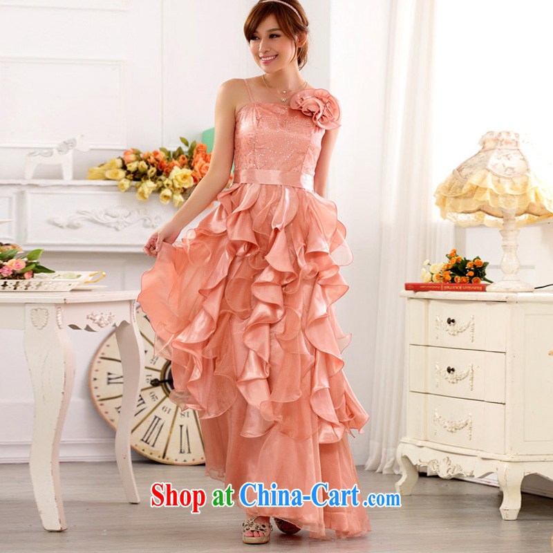 An Philippines and the United States and stylish evening show annual service my store skirt high waist Princess skirt, straps long bridal toast the code graphics thin dress dresses pink XXXL, facilitating Philippines and the United States, and on-line sho