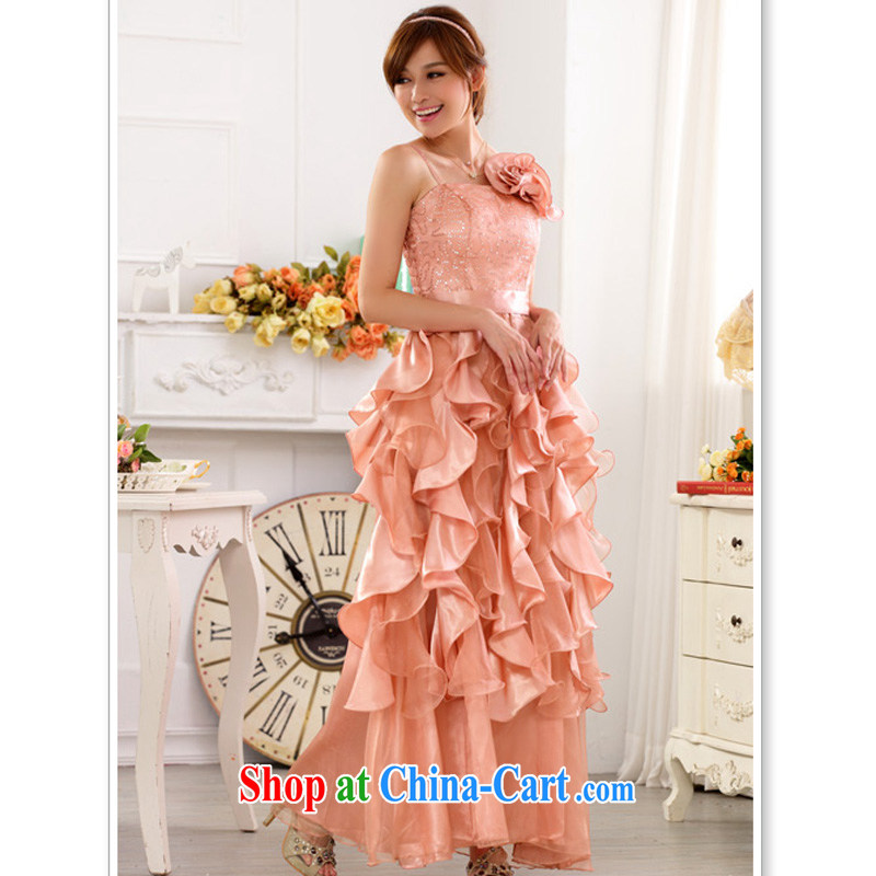 An Philippines and the United States and stylish evening show annual service my store skirt high waist Princess skirt, straps long bridal toast the code graphics thin dress dresses pink XXXL, facilitating Philippines and the United States, and on-line sho