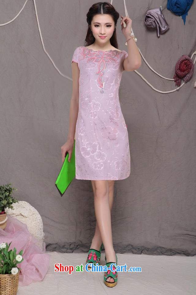 Kim Hyun-chae, 2015 retro Beauty Fashion improved cheongsam dresses daily dress pale yellow pictures, price, brand platters! Elections are good character, the national distribution, so why buy now enjoy more preferential! Health