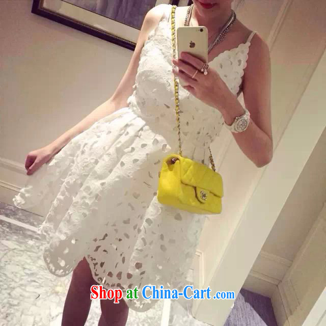 The Bekaa in Dili 6319 #100 Ground Sense of cultivating the waist straps for V Openwork lace solid dress dress dress white M pictures, price, brand platters! Elections are good character, the national distribution, so why buy now enjoy more preferential! Health
