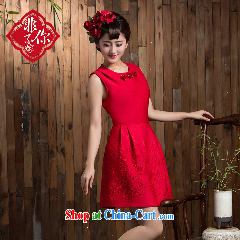 2014 new autumn and winter clothing toast wedding bridal short sleek beauty red dresses wedding dresses small red XL, non-you are not married, and, shopping on the Internet