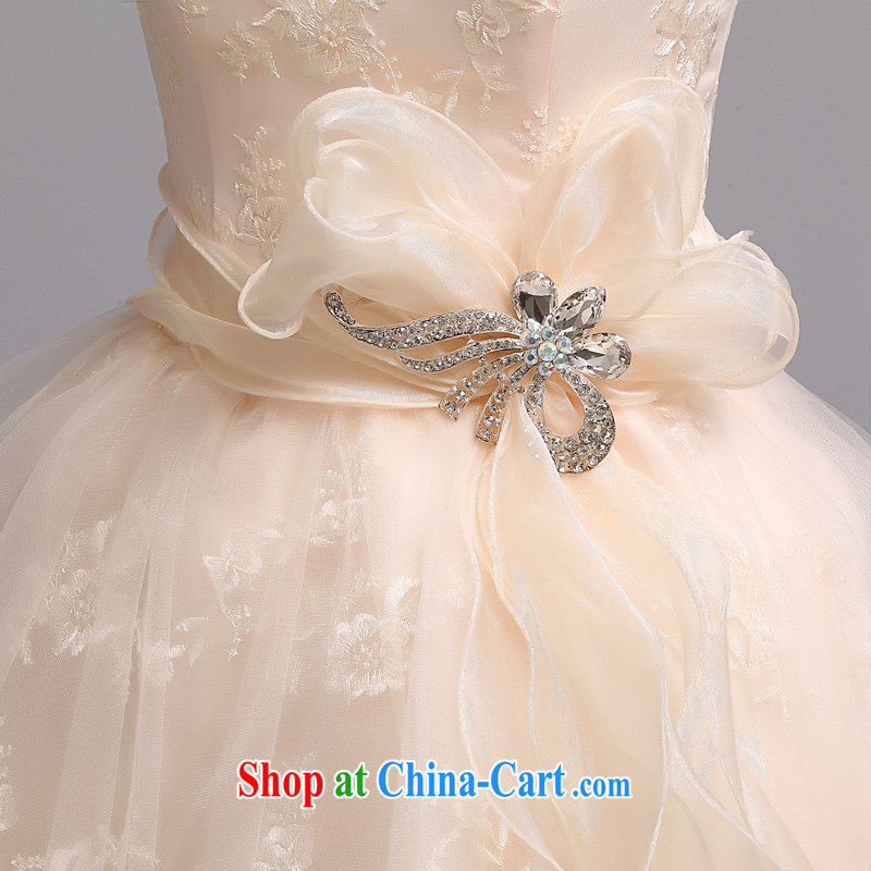 Hi Ka-hi wedding dresses new spring 2015 Korean bridal short erase chest beauty banquet bridesmaid dress X 034 champagne color left size tailored-hi Ka-hi, shopping on the Internet