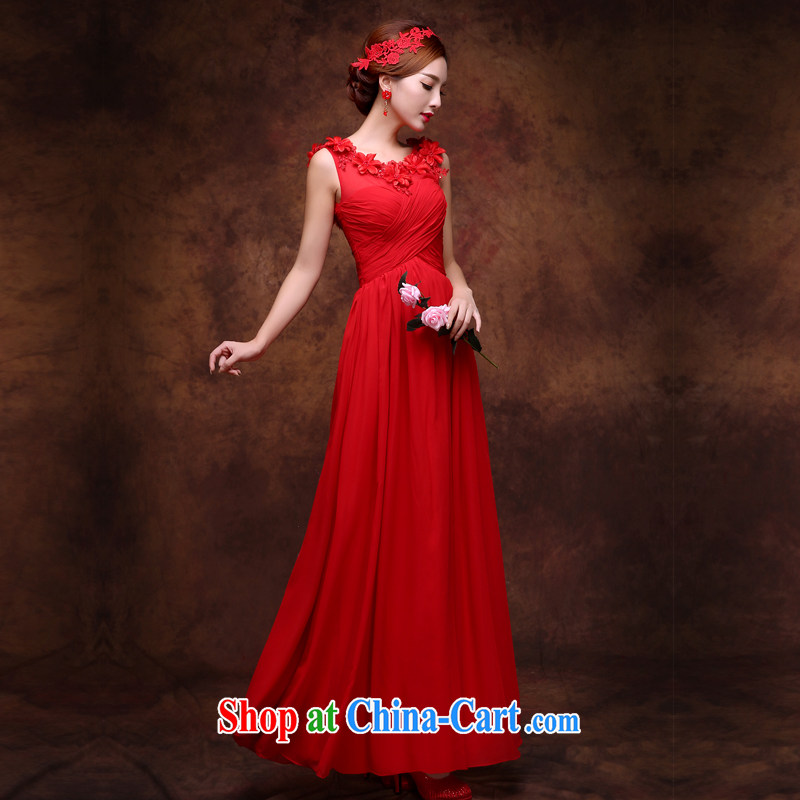New 2015 summer red long gown bridal wedding toast service banquet dress pregnant red XXL (graphics thin dress), Nicole Kidman (Nicole Richie), online shopping
