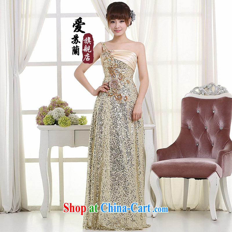 New bridesmaid dress long dress single shoulder, crowsfoot dress toast bridesmaid dress pale yellow XXXL