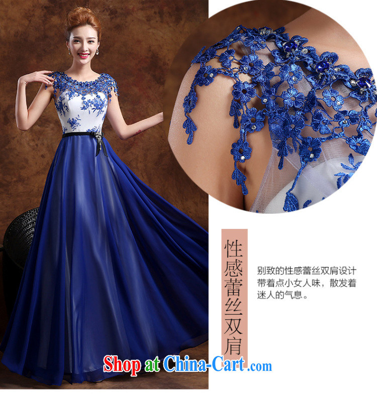 2015 new banquet dress marriages long gown bridal toast serving graphics thin beauty summer school girls dancing dress dark blue XL (hand-making) pictures, price, brand platters! Elections are good character, the national distribution, so why buy now enjoy more preferential! Health