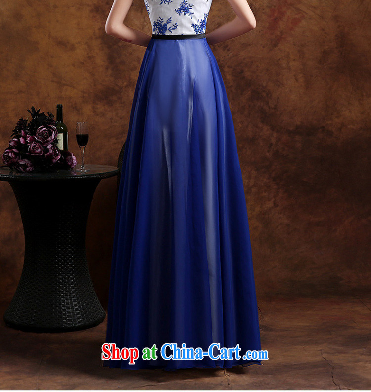 2015 new banquet dress marriages long gown bridal toast serving graphics thin beauty summer school girls dancing dress dark blue XL (hand-making) pictures, price, brand platters! Elections are good character, the national distribution, so why buy now enjoy more preferential! Health