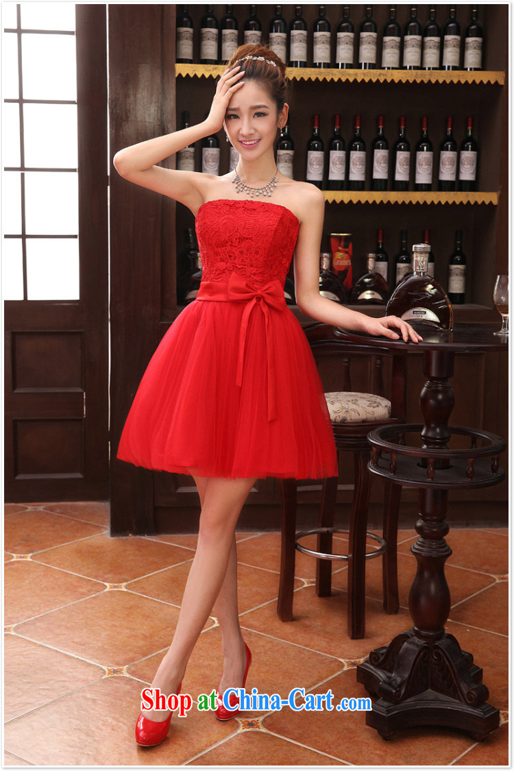 Accompanied by her short, small dress dress bridal wedding wedding dress stylish lace bows clothing bridesmaid Dinner served red XXL pictures, price, brand platters! Elections are good character, the national distribution, so why buy now enjoy more preferential! Health