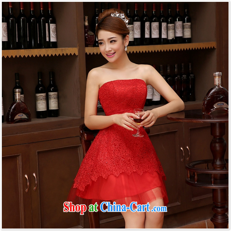 Her spirit bridesmaid short, small dress dress bridal wedding wedding dress stylish lace bows clothing bridesmaid Dinner served red XXL pictures, price, brand platters! Elections are good character, the national distribution, so why buy now enjoy more preferential! Health