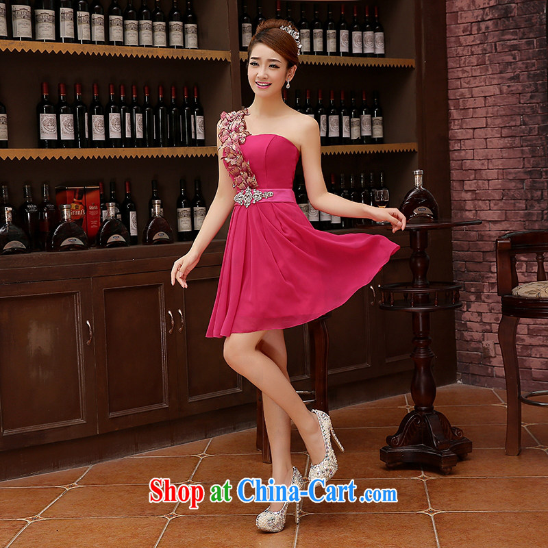 2015 new SISTER bridesmaid mission bridesmaid dress lace bare chest bowtie small dress evening dress dress Korean pink XXL, her spirit, and shopping on the Internet