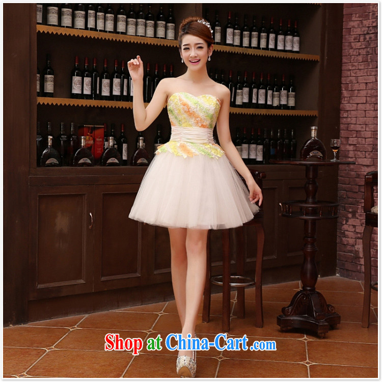 Her spirit marriage wedding dresses short bridesmaid mission the marriage tie, short Evening Dress wedding dress small light yellow XXL pictures, price, brand platters! Elections are good character, the national distribution, so why buy now enjoy more preferential! Health
