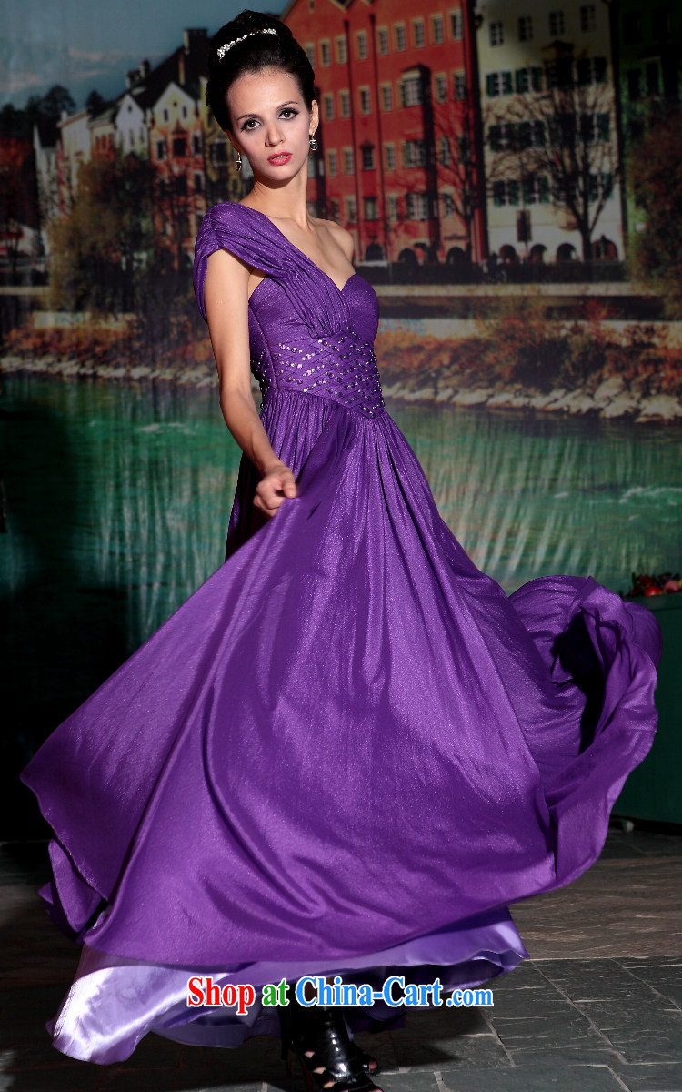 Multi-LAI Ki Europe dress deep purple classy performances dress dress exhibition Evening Dress purple XXL pictures, price, brand platters! Elections are good character, the national distribution, so why buy now enjoy more preferential! Health