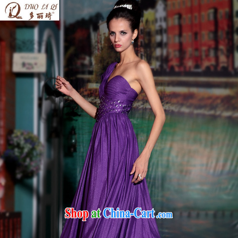 More LAI Ki Europe Evening Dress deep purple classy performances dress dress exhibition evening dress purple XXL, Li Qi (Doris dress), online shopping