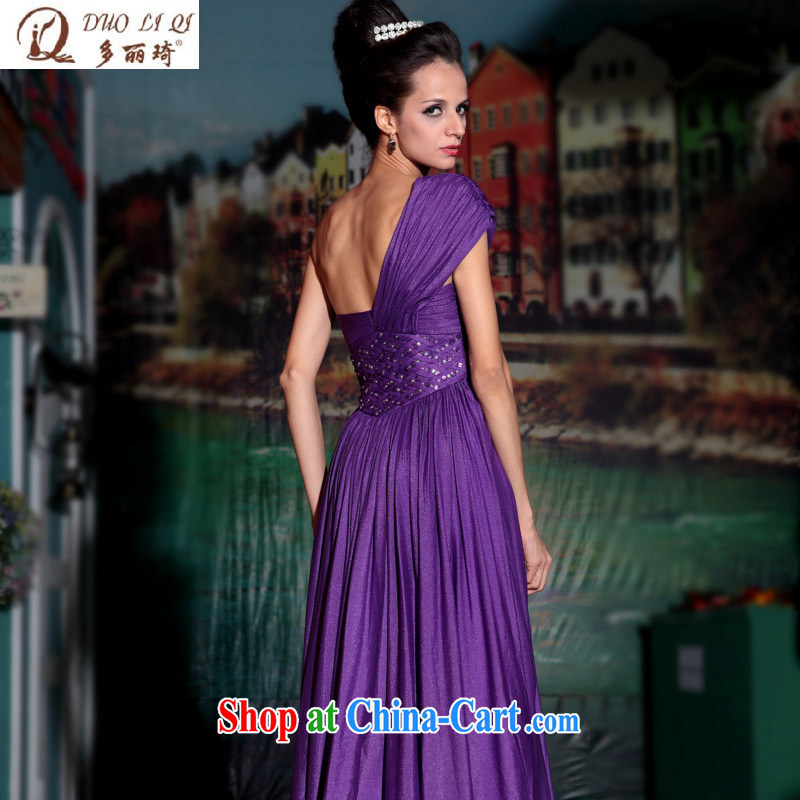 More LAI Ki Europe Evening Dress deep purple classy performances dress dress exhibition evening dress purple XXL, Li Qi (Doris dress), online shopping
