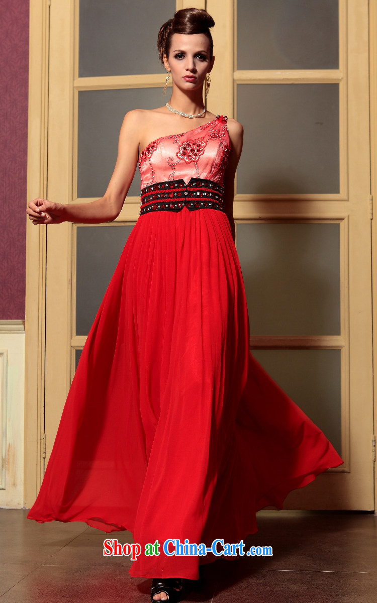 Multi-LAI Ki red embroidery single shoulder elegant evening dress wedding dress toast show trade dress 30,787 red XXL pictures, price, brand platters! Elections are good character, the national distribution, so why buy now enjoy more preferential! Health