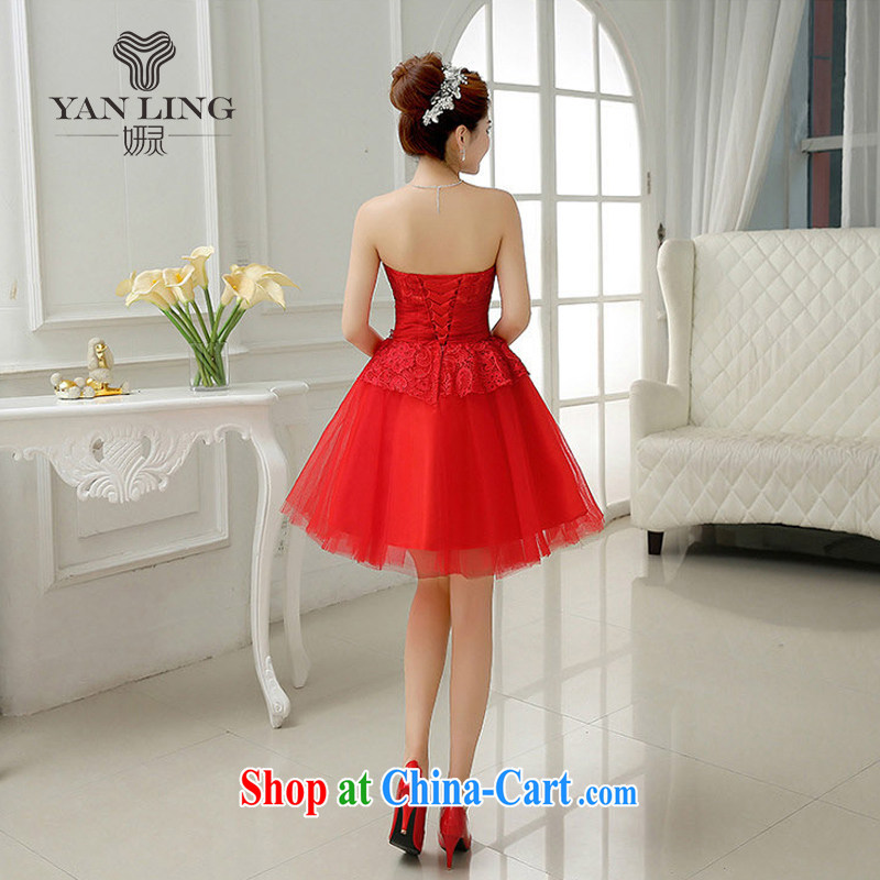 Bridal wedding dress short red, water-soluble lace bows. Cultivating the annual dress LF 227 red S, her spirit, and shopping on the Internet