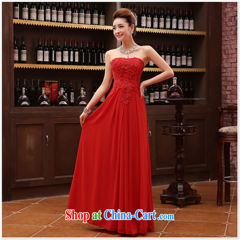 fall and winter bridesmaid dresses in red and sisters dress Evening Dress 2015 new wedding bridesmaid dress long XXL, her spirit, and shopping on the Internet