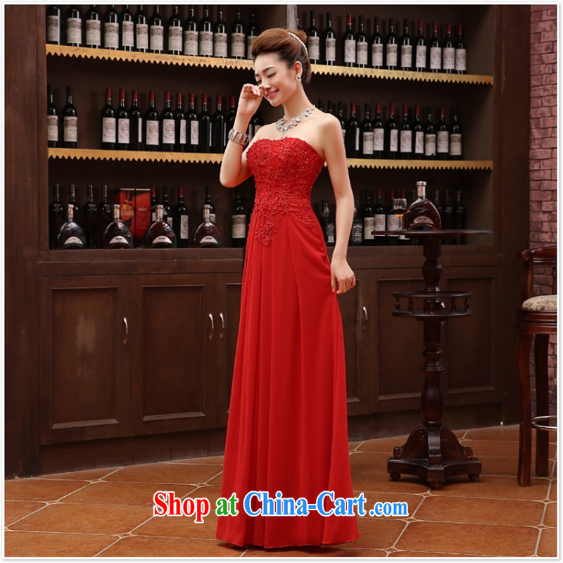 fall and winter bridesmaid dresses in red and sisters dress Evening Dress 2015 new wedding bridesmaid dress long XXL, her spirit, and shopping on the Internet