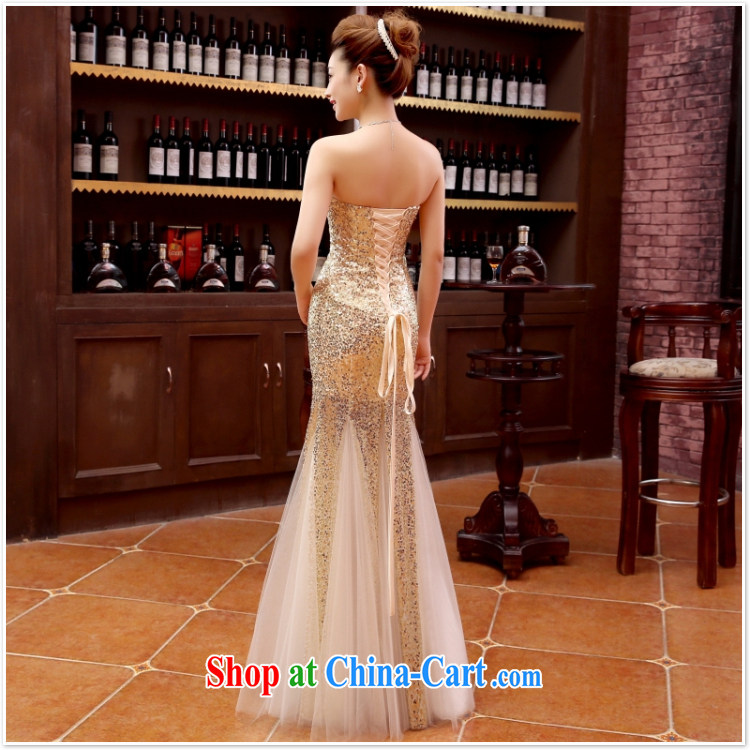 2015 new marriage wedding dresses Long sections, accompanied by her husband in the marriage Tie long evening dress wedding dress gold M M pictures, price, brand platters! Elections are good character, the national distribution, so why buy now enjoy more preferential! Health