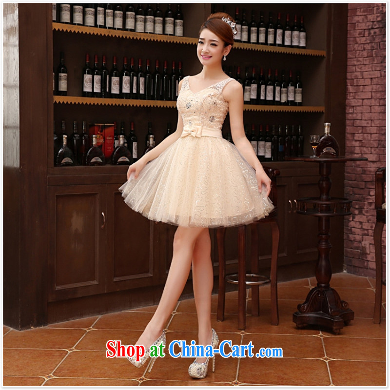 2015 new lace wedding dresses small short Evening Dress skirt show bridal toast clothing bridesmaid banquet service M meat color XXL, her spirit, and, shopping on the Internet