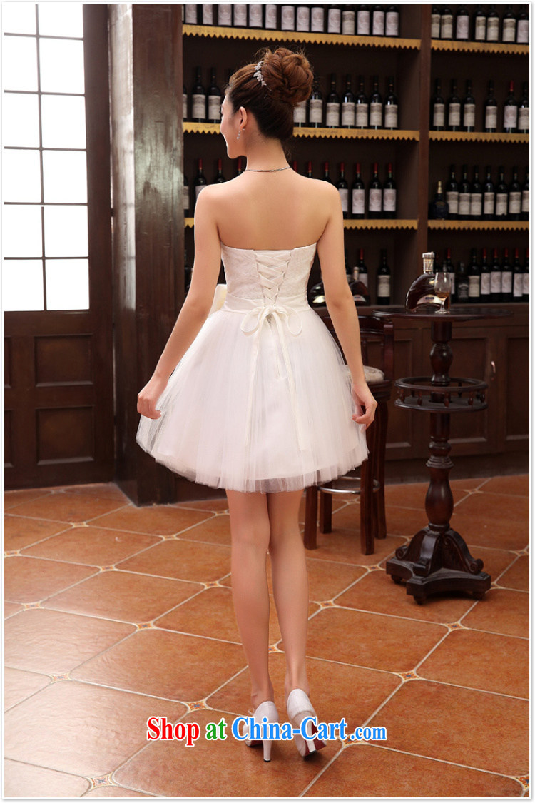 2014 lace wedding dresses short bridesmaid marriage mission tied with short Evening Dress wedding dress small special LF 112 white XXL pictures, price, brand platters! Elections are good character, the national distribution, so why buy now enjoy more preferential! Health