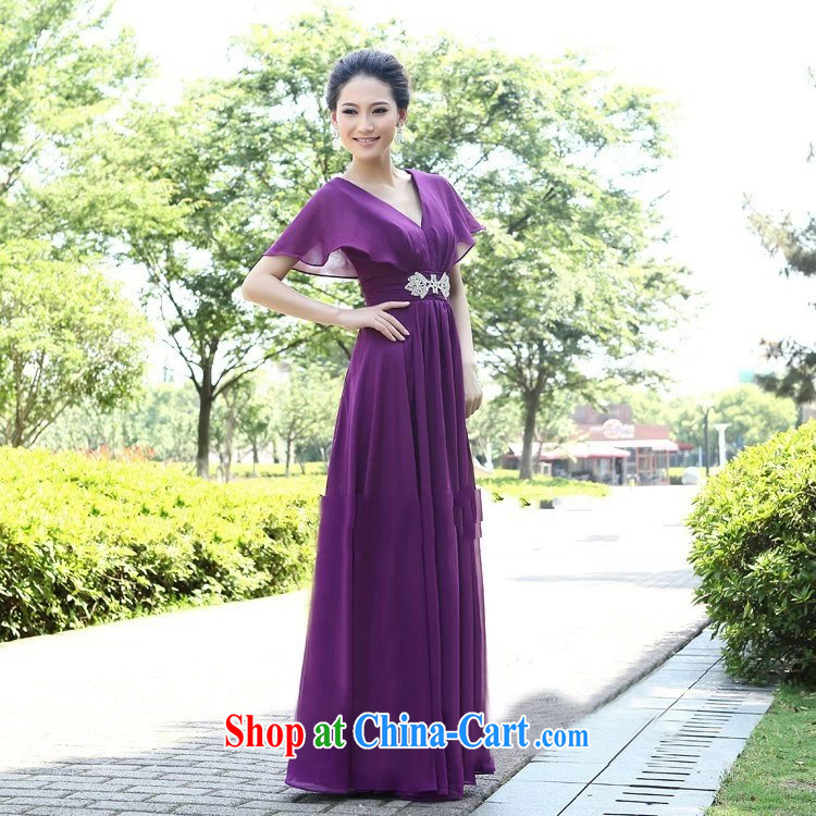 Her spirit of purple red V collar long bridal wedding dress chorus clothing chorus serving female long red XXXL pictures, price, brand platters! Elections are good character, the national distribution, so why buy now enjoy more preferential! Health