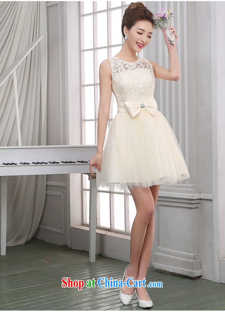 Evening Dress 2015 new bridesmaid dress short single shoulder champagne colored dress sister dress banquet summer champagne color S (luxury lace) pictures, price, brand platters! Elections are good character, the national distribution, so why buy now enjoy more preferential! Health