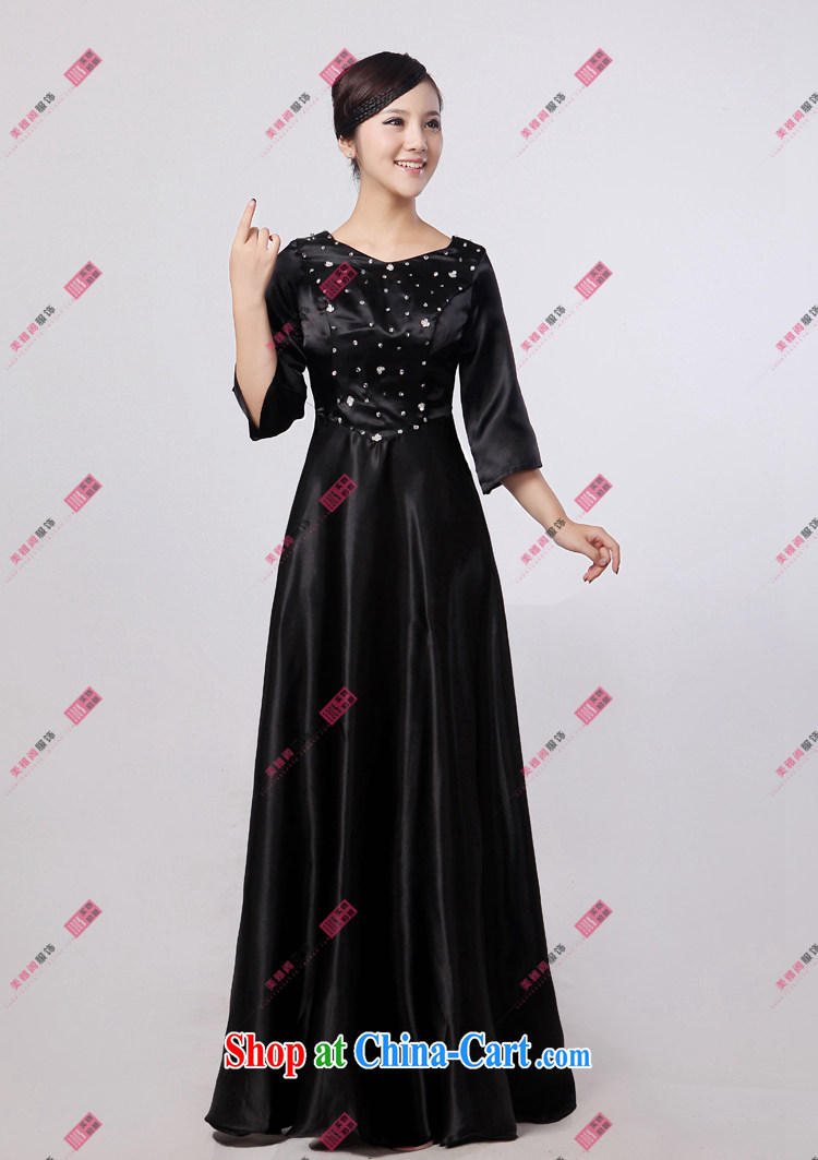 Her spirit black long sleeved chorus serving women long skirt large choral fashion women dress in older choral service black XXXXL pictures, price, brand platters! Elections are good character, the national distribution, so why buy now enjoy more preferential! Health