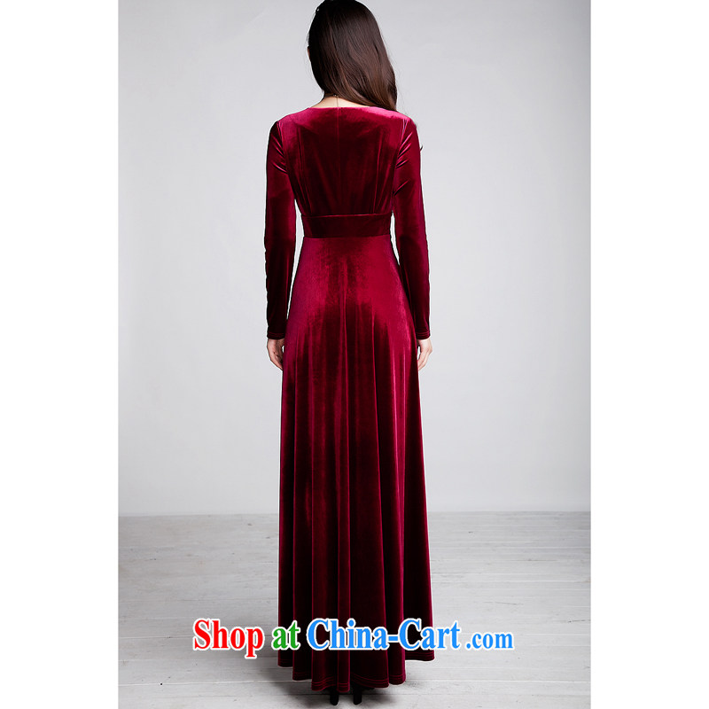 Her spirit new female gold velour long sleeved Command uniforms choral service long evening dress stage the ceremonial costumes XXL, her spirit (Yanling), online shopping