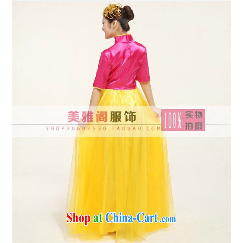 Her spirit, Ms. special long skirt large folk dance costumes the choir uniforms dress the waist graphics thin XXL, her spirit (Yanling), online shopping