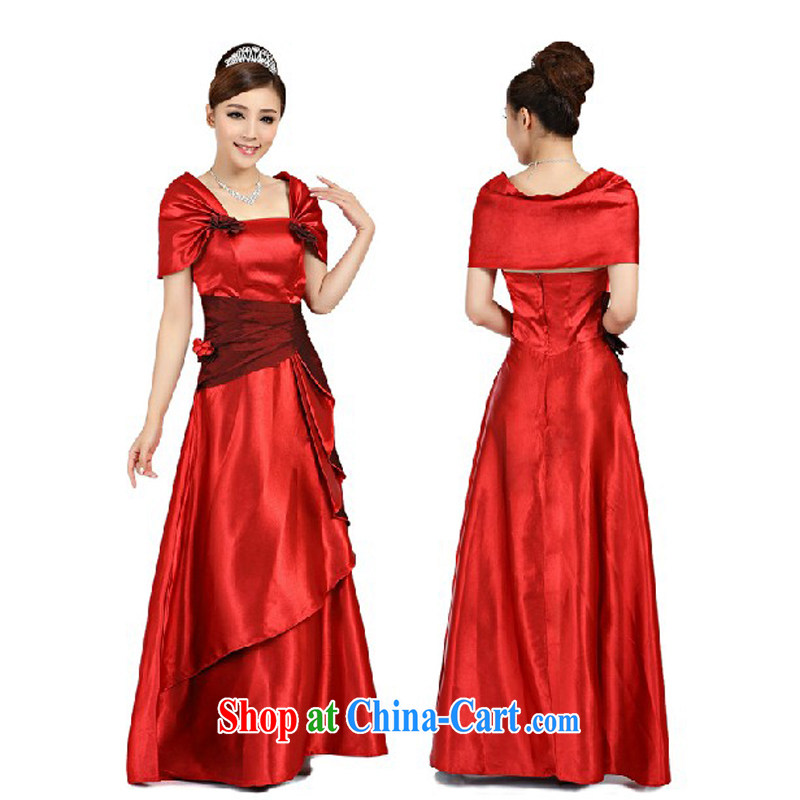 Her spirit Special Gold package shoulder-length, the Chorus choir uniforms clothing bridal wedding bows dress XXXL, her spirit (Yanling), online shopping