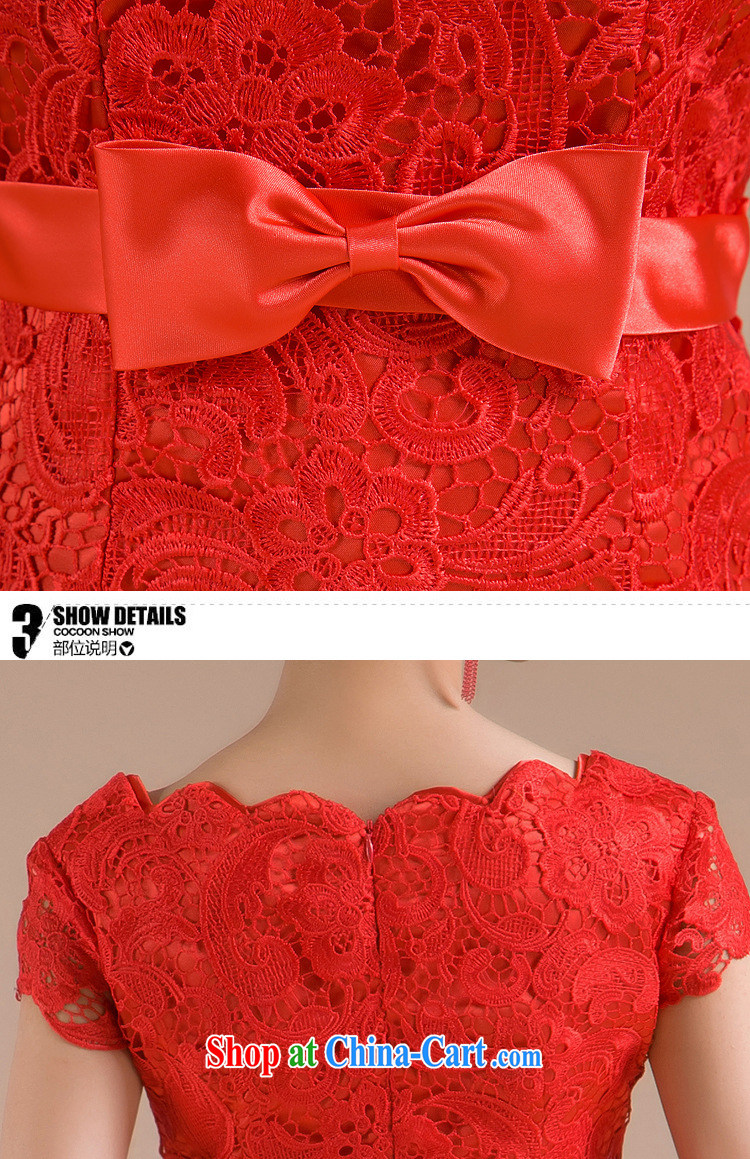 20152014 new dresses spring pack shoulder short red cheongsam stylish lace bows serving QP - 108 red s pictures, price, brand platters! Elections are good character, the national distribution, so why buy now enjoy more preferential! Health