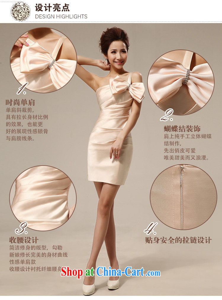 2015 bridesmaid short, small dress bridal wedding wedding stylish bow-tie bows clothing bridesmaid LF serving 140 champagne color XXL pictures, price, brand platters! Elections are good character, the national distribution, so why buy now enjoy more preferential! Health