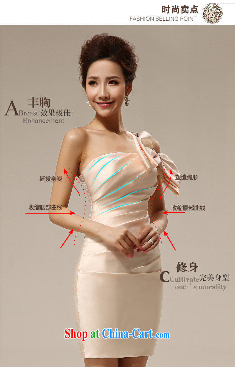 2015 bridesmaid short, small dress bridal wedding wedding stylish bow-tie bows clothing bridesmaid LF serving 140 champagne color XXL pictures, price, brand platters! Elections are good character, the national distribution, so why buy now enjoy more preferential! Health
