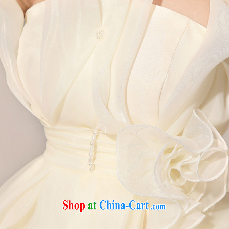 2015 new bare chest short skirt wood drill bridesmaid dresses small lawn skirt in the short long LF 115m White XXL, her spirit, and shopping on the Internet
