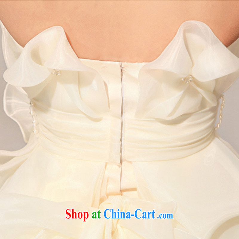 2015 new bare chest short skirt wood drill bridesmaid dresses small lawn skirt in the short long LF 115m White XXL, her spirit, and shopping on the Internet