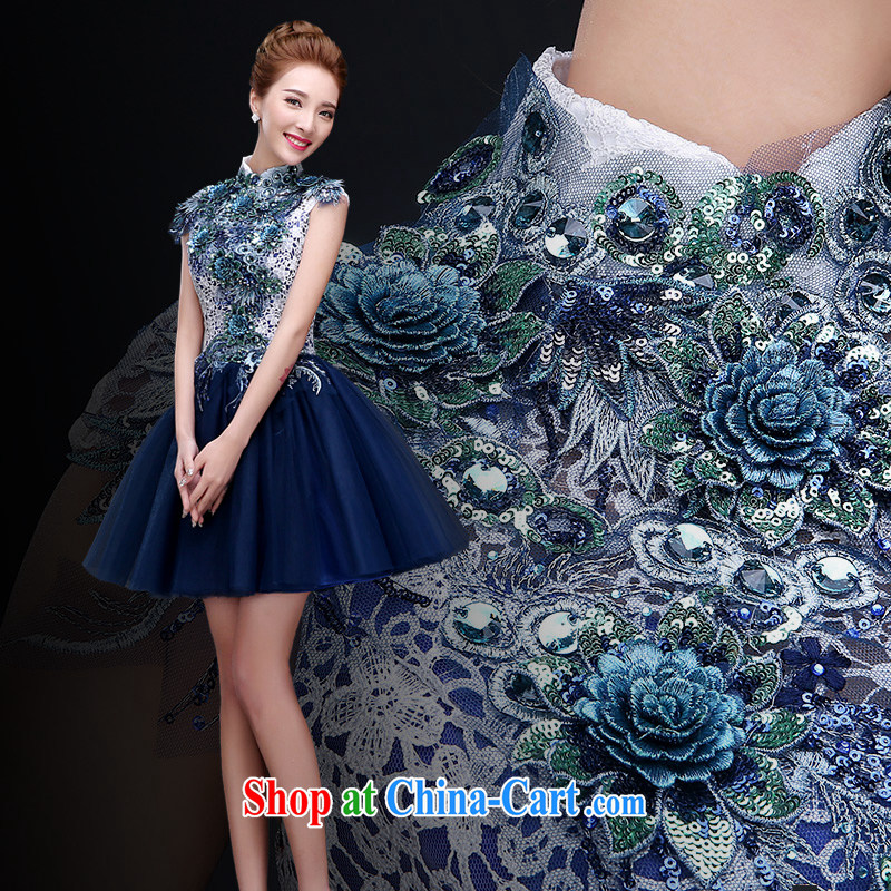 100 the ball Evening Dress short, autumn and winter 2015 new dark blue wedding bridesmaid sisters served as banquet Annual Meeting Evening Dress dark blue XXL new pre-sale 3 to 5 days, and 100-ball (Ball Lily), online shopping