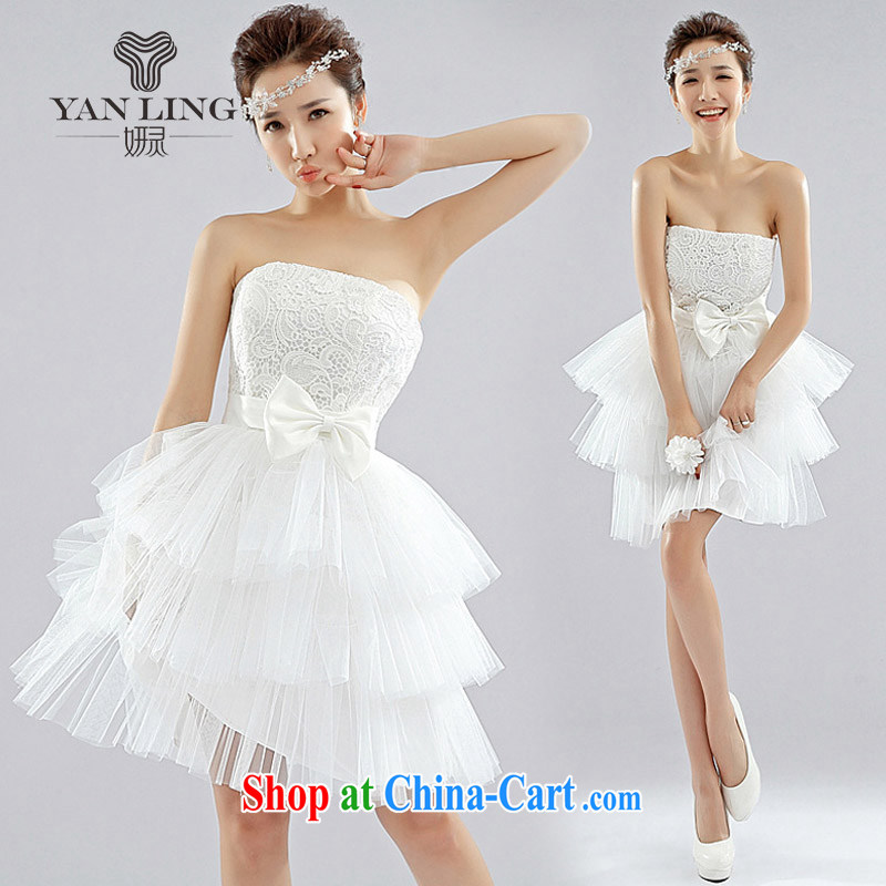 2015 new Korean water-soluble lace small dress bridesmaid dresses bridal wedding wedding LF 1002 white XXL