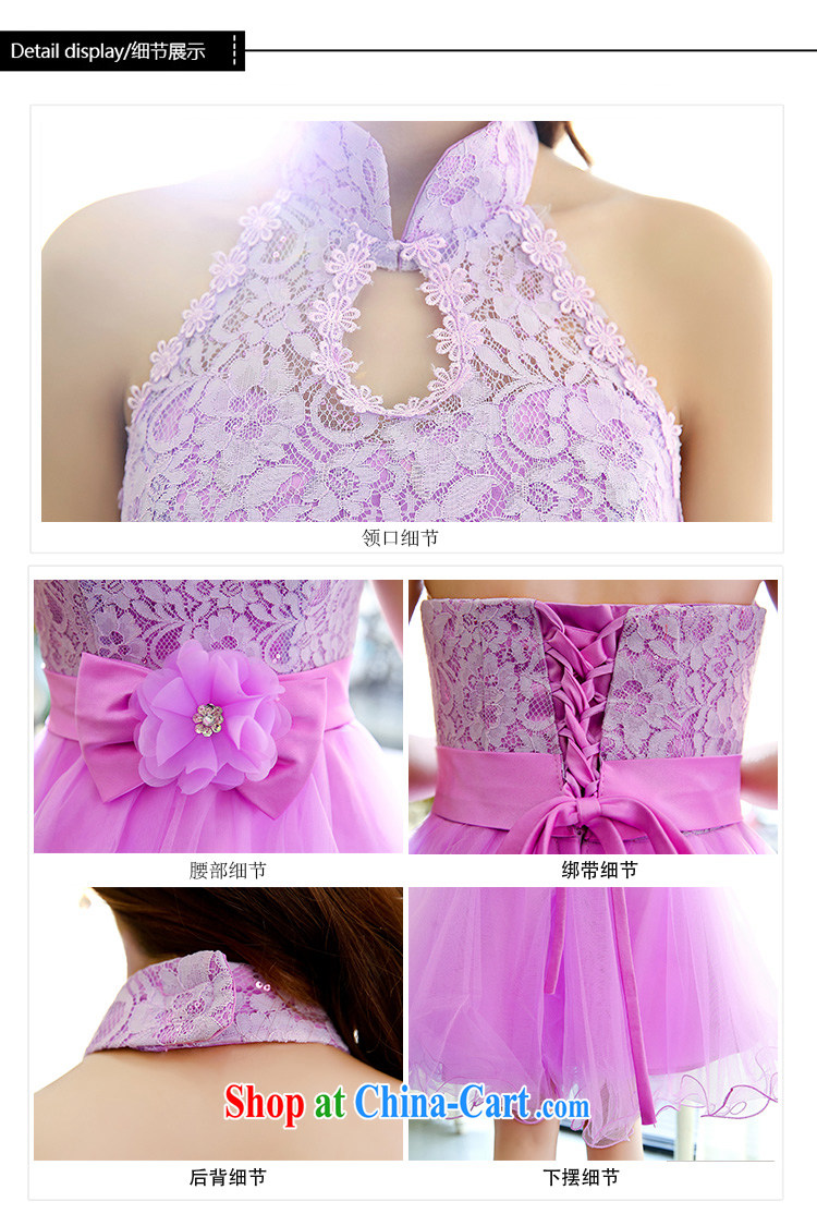 Air Shu Diane 2015 spring new bride short bows serving long lace hangs also red video thin wedding bridesmaid dresses small shaggy dress 1516 purple XL pictures, price, brand platters! Elections are good character, the national distribution, so why buy now enjoy more preferential! Health