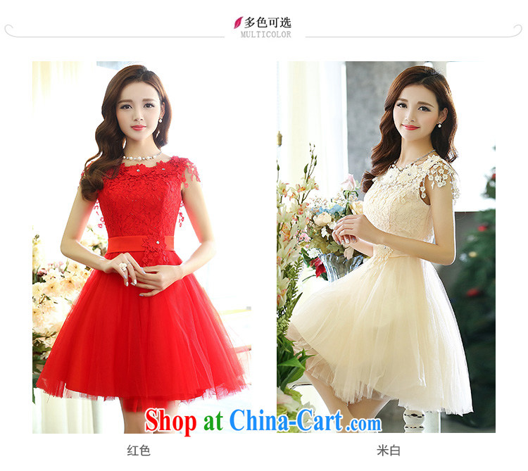 Air Shu Diane 2015 spring new back exposed small dress bridesmaid short Princess shaggy evening dress wedding dress show bows service beige S pictures, price, brand platters! Elections are good character, the national distribution, so why buy now enjoy more preferential! Health