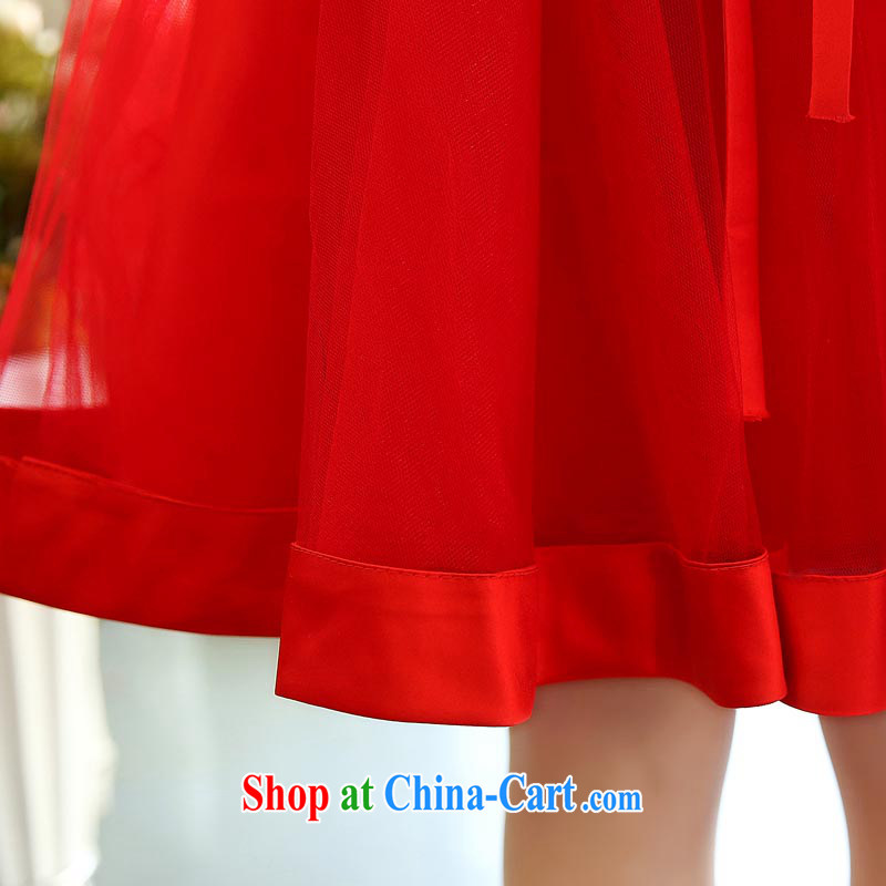 Air Shu Diane 2015 bridal bridesmaid dress red short marriages Mary Magdalene chest shaggy dress dinner toast small dress skirt red XXL, aviation Shu Diane, shopping on the Internet